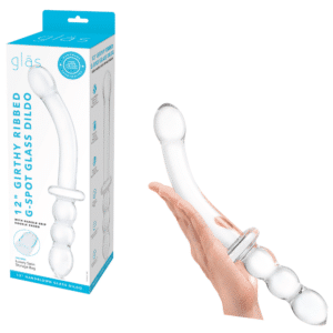 Lightweight Dong Girthy Ribbed G-Spot Glass Dildo - Clear