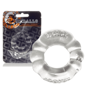 6-Pack Cockring Atomic Jock Oxballs Non-Vibrating Waterproof Penis Ring - Clear