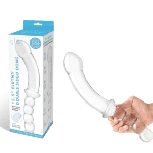 Double-Ended Glass Dildo and Butt Plug Anal Beads - Clear