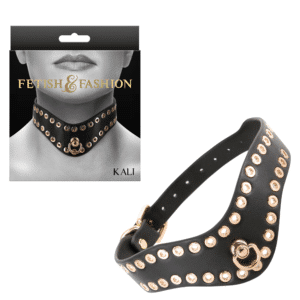 Kali Golden Studs Adjustable Fit Sex Collar Restraints