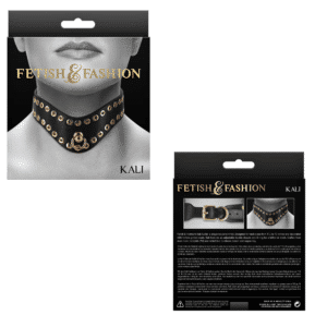 Fetish Fashion Bondage Gear Kali Golden Studs Adjustable Fit Sex Collar Restraints
