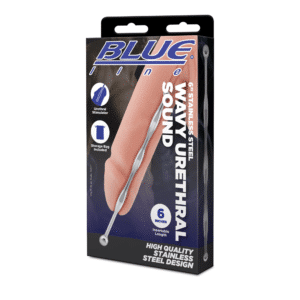 Blue Line 6-inch Stainless Steel Wavy Penis Plug Men Sound Urethral Sounds