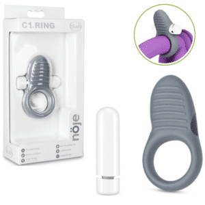 Vibrating Penis Ring with Rechargeable Bullet - Slate