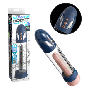 Waterproof Male Penis Pump with LED Indicators - Blue