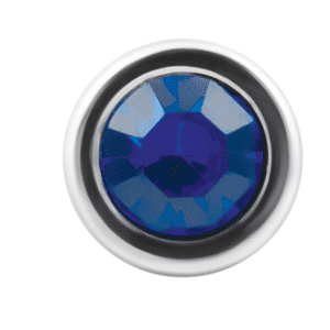 Blue Line 2-inch Stainless Steel Bling Bling Wavy Urethral Sounds Sparkling Gem Penis Plug