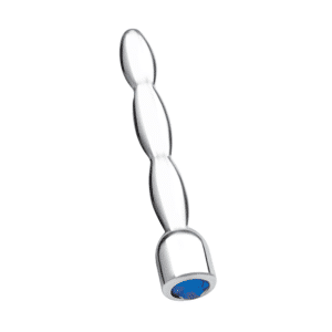 Blue Line 2-inch Stainless Steel Bling Bling Wavy Urethral Sounds Sparkling Gem Penis Plug