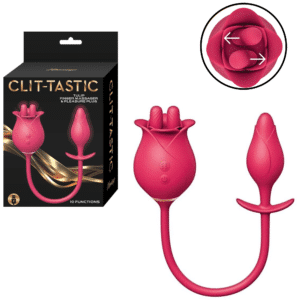 Waterproof Clitoral Vibrator and Butt Plug Red