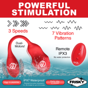 Double Love Connection Silicone Discreet Vibrating Panty With Remote Control Red