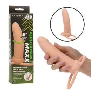 Thick 5.5 Inches Silicone Vibrating Penis Sleeve - White