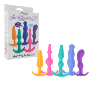 Lovers Silicone Butt Plugs 5 in 1 Waterproof Anal Kit For Beginners Multicolor