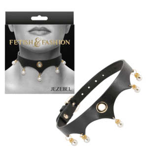 Jezebel Sex Collar with Gold Accents and Pearls