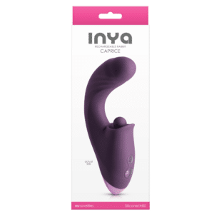 Inya Caprice Rechargeable Silicone Dual Stimulation Thrusting Vibrator - Purple