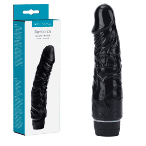 Curved Shaft Realistic Veined G-spot Vibrator - Black