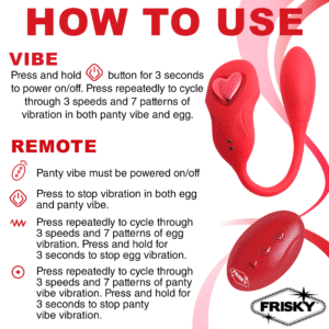 Double Love Connection Silicone Discreet Vibrating Panty With Remote Control Red