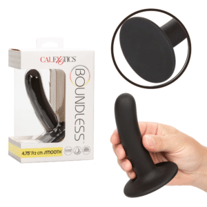 Boundless Smooth Probe 4.75 Inches Flexible Suction Cup Base Butt Plug- Black