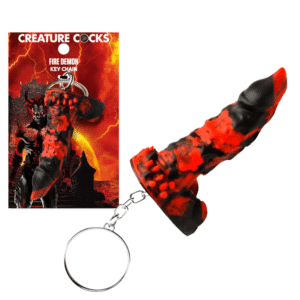 Creature Cock Fire Demon Keychain Mini Silicone Dildo Fantasy Accessory