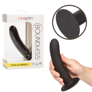 Boundless Smooth Probe Flexible Suction Cup Base Butt Plug 7 Inches - Black