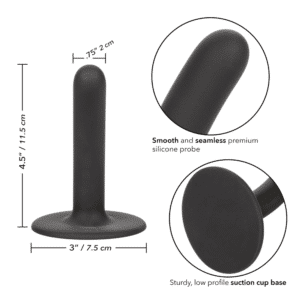 Boundless Slim Probe Flexible Suction Cup Base Butt Plug 4.5 Inches - Black