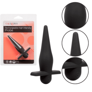 Rechargeable High Intense Probe Vibrating Multi-Speed Butt Plug Vibrator - Black