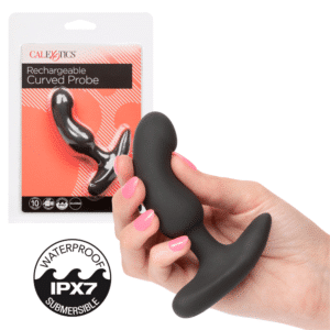 Rechargeable Curved Probe Waterproof Travel-Friendly Sex Toy Butt Plug Vibrator