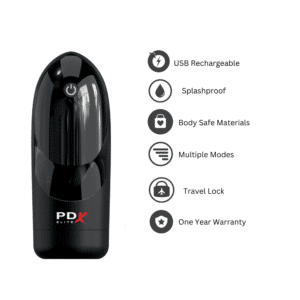 Pdx Elite Hydrogasm Vibrating Rechargeable Masturbator Waterproof Vibrator