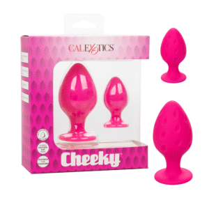 Cheeky Anal Butt Plug Non-Vibrating Suction Cup Base Waterproof Probe - Pink