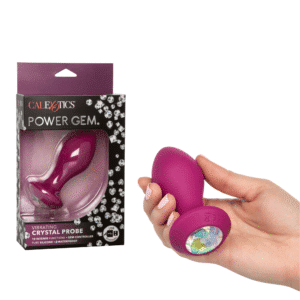 Power Gem Vibe Crystal Probe Vibrating Anal Plug Rechargeable Butt Vibrator