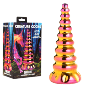 Creature Cocks Twilight Rainbow Glass Dildo G-Spot Tapered Tip Sex Toy