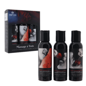 Massage A Trois Edible Lotion Set Lick-able Suck-able Three Delicious Flavors