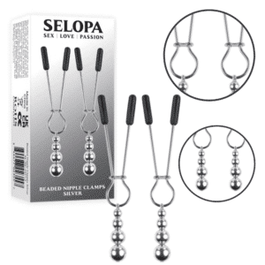 Selopa Adjustable Beaded Nipple Clamps BDSM Gear Breast Sex Toy