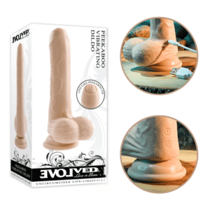 Peek A Boo Vibrating Dildo Flexible Silicone Uncircumcised Dong G-Spot Vibrator