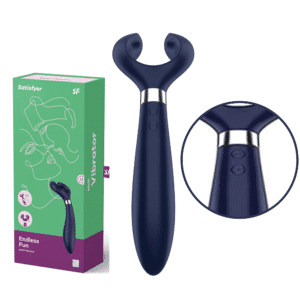 Rotatable Head Couples Rechargeable Vibrator - Blue