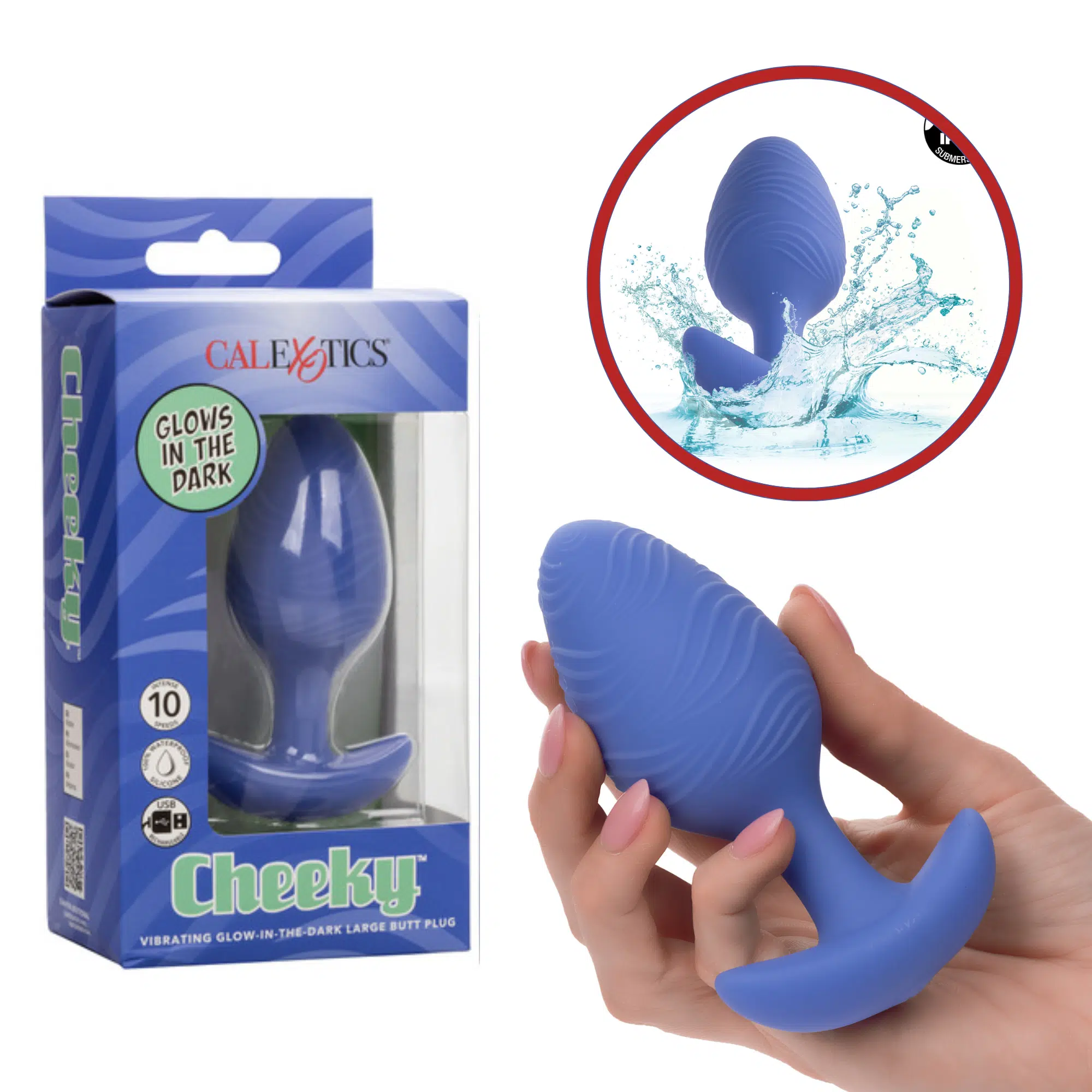 Cheeky Rechargeable Glow-In-The-Dark Butt Plug Travel-Size Anal Vibrator -  Orgasmic Deals