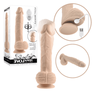 Full Monty Vibrating Thrusting Dildo Suction Cup Base Remote Control Vibrator