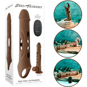 Zt Big Boy Extender Textured Penis Sleeve Vibrating Remote Control Cock Extender