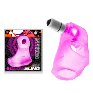 Ball Stretcher And Penis Sling With LED Glow – Pink Ice