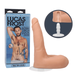 Signature Cocks Lucas Frost Dual Density Suction Cup Harness Compatible Dildo