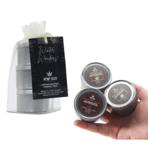 2023 Hemp Seed Holiday 3n1 Candle For Massage Trio Multi-Use Stress-Relieving Wax