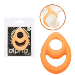 Alpha Glow-In-The-Dark Liquid Silicone Built-In Scrotum Teardrop Penis Ring