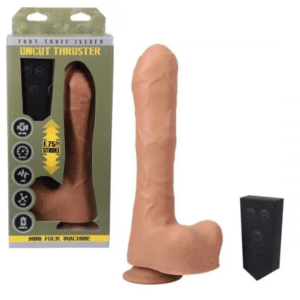 Rechargeable 8.5-inch Thrusting Uncut Dildo