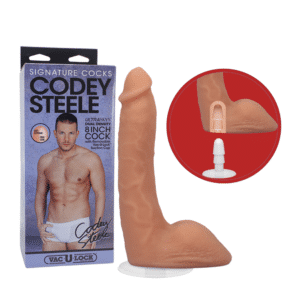 Signature Cocks Codey Steele Vac-U-Lock and O-Ring Harness Compatible Dildo