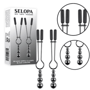 Selopa Beaded Nipple Clamps Adjustable Fantasy Fetish Gear Sex Play