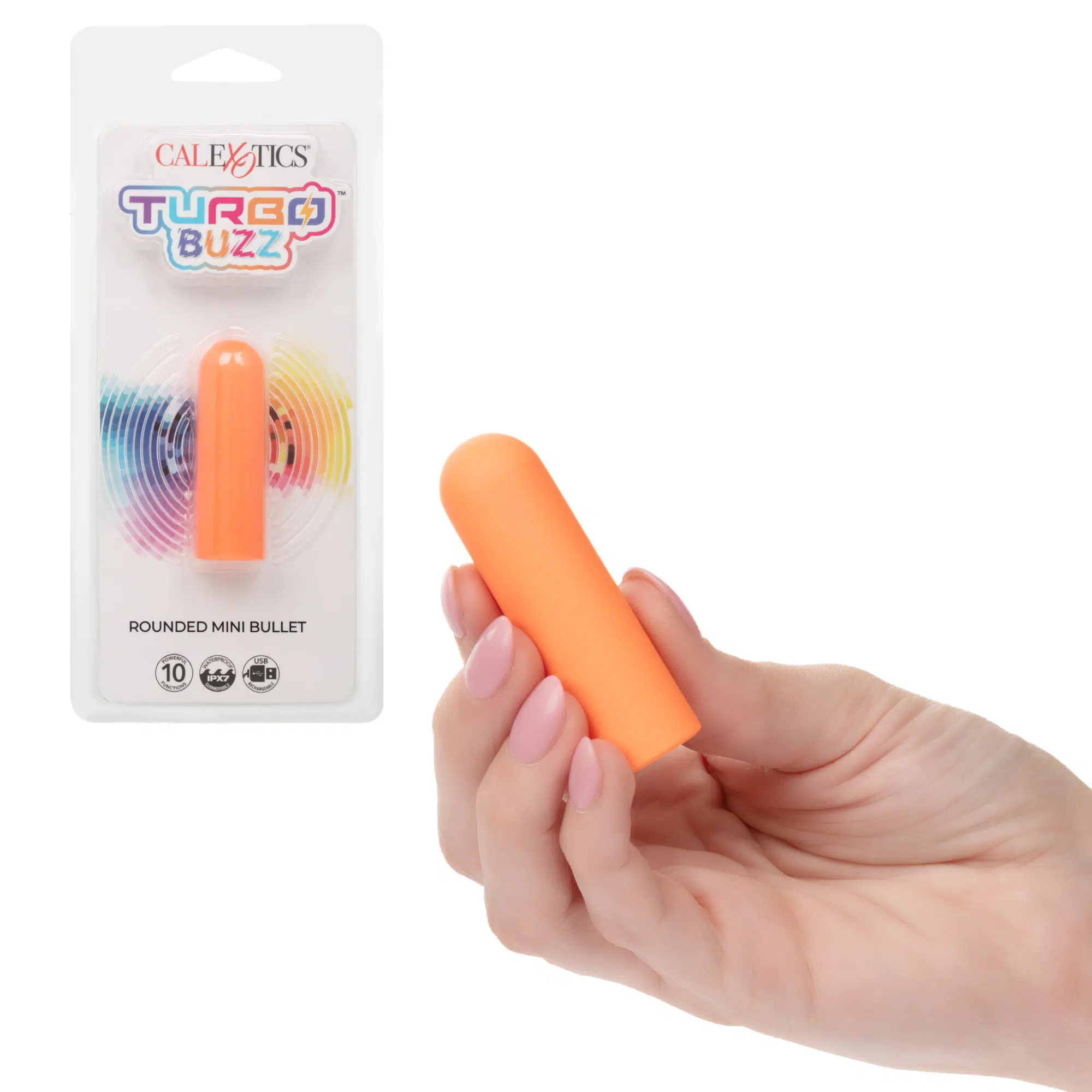 Rechargeable Waterproof Mini Bullet Vibrator - Orange