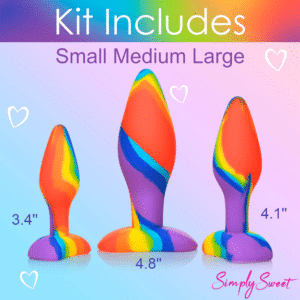 Simply Sweet Rainbow Silicone Easy To Insert Anal Kits Butt Plug For Beginners