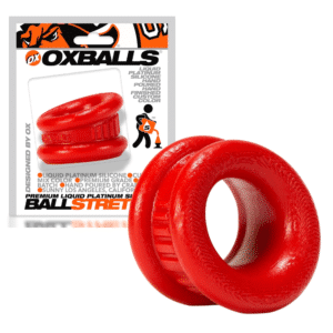 Silicone Male Testicle Scrotum Ball stretcher Red