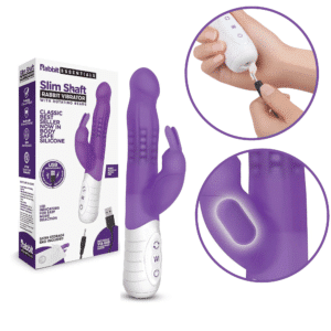 Rabbit Essential Rechargeable Slim Shaft Rotating Beads Rabbit Vibrator