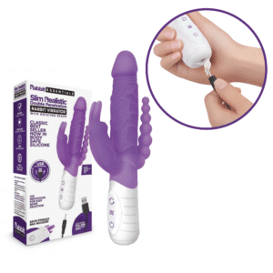 Rabbit Essential Rechargeable Slim Double-Penetration Rotating Beads Bunny Vibrator