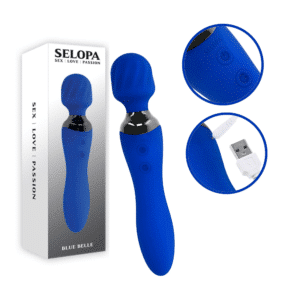 Selopa Blue Belle Rechargeable Silicone Dual-End Wand Vibrator