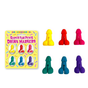 Cp Super Fun Penis Shaped Cocktail Markers Bachelorette Party Supplies - 6pc