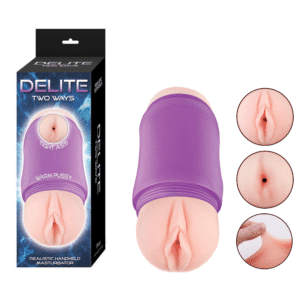 Delite Two Ways Vagina Ass Masturbator Compact Discreet Men Stroker